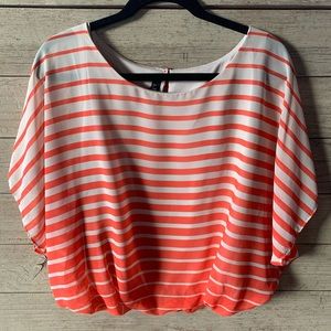 A Beyer Vibrant Orange Blouse Bold Style SzM